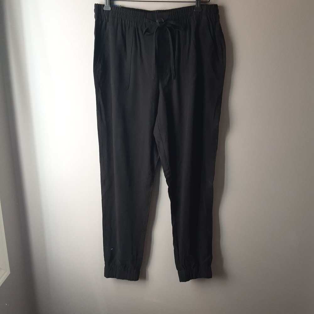 Tahari Women's Black Elastic Waist Joggers | New! Large